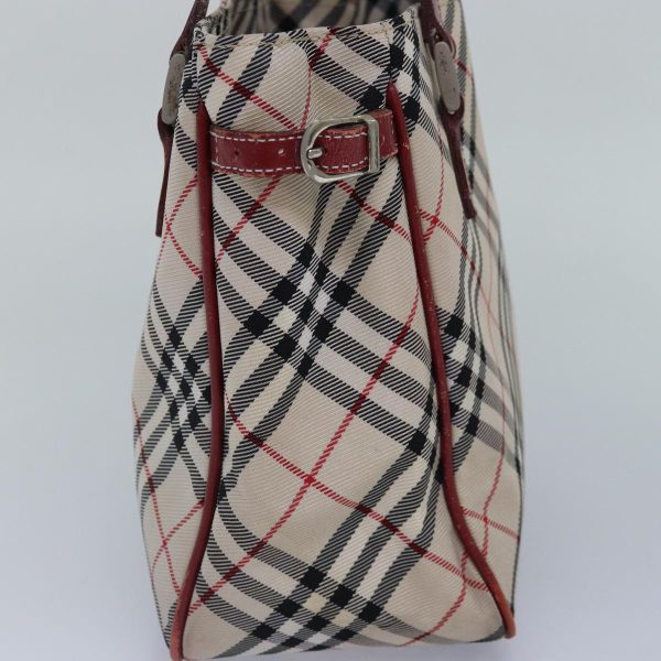 BURBERRY Nova Check Blue Label Hand Bag Nylon Red Beige SilverNew ki4893 Online Hot Sale