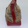 BURBERRY Nova Check Hand Bag Canvas Beige RedNew 81660 Sale