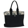 BURBERRY Nova Check Blue Label Hand Bag Canvas Black Beige SilverNew hs1686 Cheap