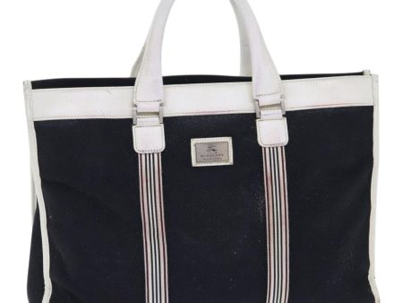 BURBERRY Black label Hand Bag Canvas Black SilverNew bs18581 Cheap