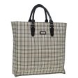 BURBERRY Nova Check Blue Label Hand Bag Nylon Beige SilverNew bs16646 For Cheap