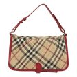 BURBERRY Nova Check Hand Bag Canvas Beige RedNew 84823 Online