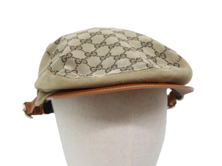 GUCCI GG Canvas Hunting Cap Hat L Beige yk11441 Fashion