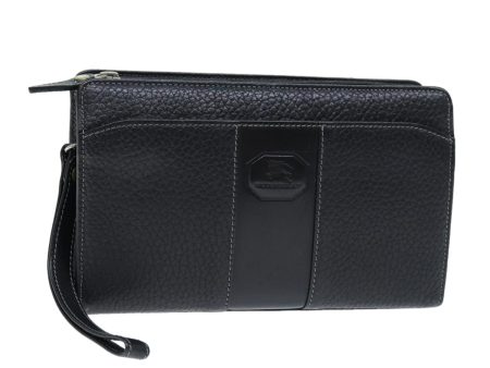 BURBERRY Clutch Bag Leather BlackNew bs14349 on Sale