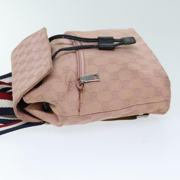 GUCCI GG Canvas Sherry Line Backpack Pink Red Navy 003 0242 73372 Fashion