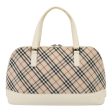 BURBERRY Nova Check Hand Bag Canvas Beige WhiteNew 88414 Online now