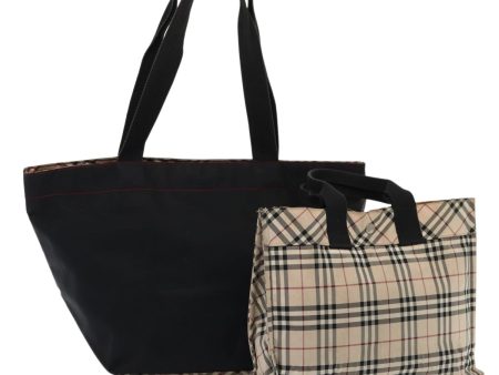 BURBERRY Burberrys Nova Check Blue Label Hand Bag Canvas 2Set BlackNew ti1803 Hot on Sale