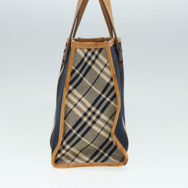 BURBERRY Nova Check Blue Label Hand Bag Canvas Navy BeigeNew ti2002 For Sale