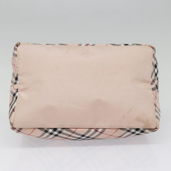 BURBERRY Nova Check Blue Label Hand Bag Nylon Pink SilverNew bs18583 For Sale