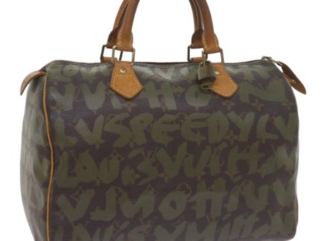 LOUIS VUITTON Monogram Graffiti Speedy 30 Hand Bag Green M92194  60005A Discount