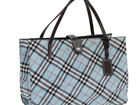 BURBERRY Nova Check Blue Label Hand Bag Nylon Beige SilverNew 86170 Discount