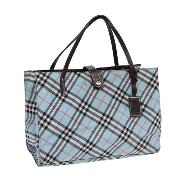 BURBERRY Nova Check Blue Label Hand Bag Nylon Beige SilverNew 86170 Discount