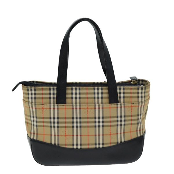 BURBERRY Nova Check Hand Bag Canvas BlackNew 77803 Discount