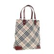 BURBERRY Nova Check Blue Label Hand Bag Nylon Beige RedNew ti1993 For Sale