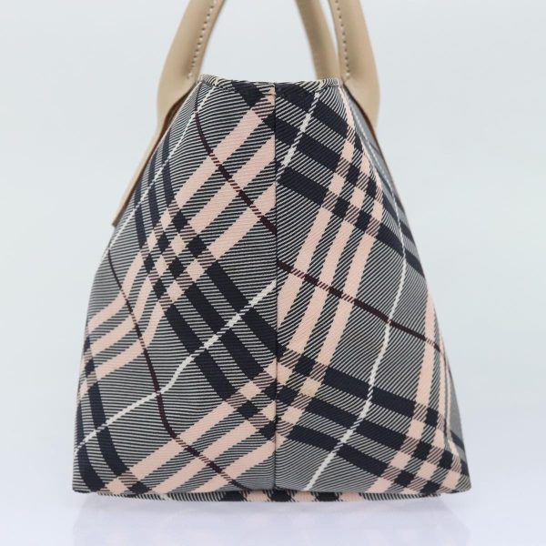 BURBERRY Nova Check Blue Label Hand Bag Nylon Gray PinkNew ti2109 Discount