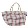 BURBERRY Nova Check Blue Label Hand Bag Canvas White RedNew bs18266 Sale