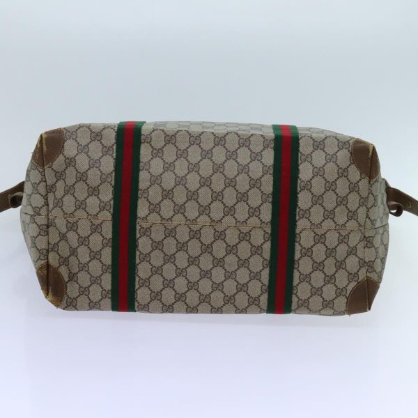 GUCCI GG Supreme Web Sherry Line Boston Bag PVC Beige Red 89 19 012 th4748 Online now