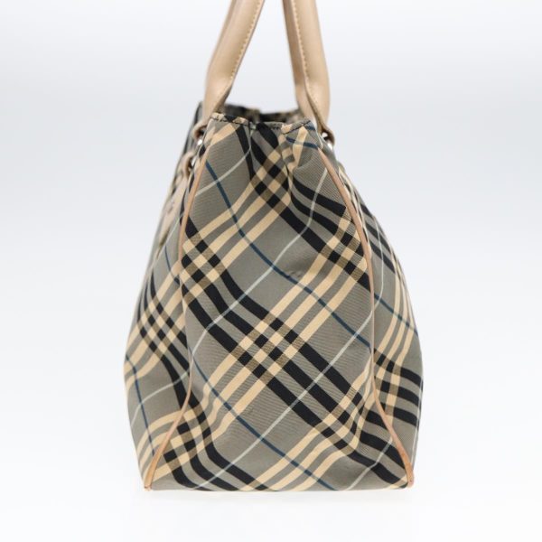 BURBERRY Nova Check Blue Label Hand Bag Nylon Gray BeigeNew ti1997 Sale