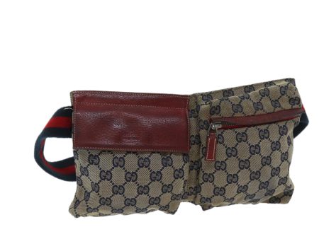 GUCCI GG Canvas Sherry Line Waist bag Beige Red Navy 28566 69450 Online