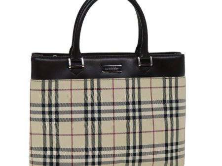 BURBERRY Nova Check Hand Bag Canvas BeigeNew ep4500 on Sale