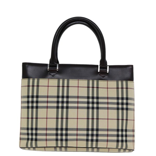 BURBERRY Nova Check Hand Bag Canvas BeigeNew ep4500 on Sale