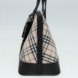 BURBERRY Nova Check Hand Bag Canvas Leather Beige Black SilverNew am6793 Online now