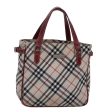 BURBERRY Nova Check Blue Label Hand Bag Nylon Red Beige SilverNew ki4893 Online Hot Sale