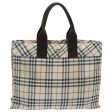 BURBERRY Nova Check Blue Label Hand Bag Nylon Beige Brown SilverNew hs1688 For Cheap