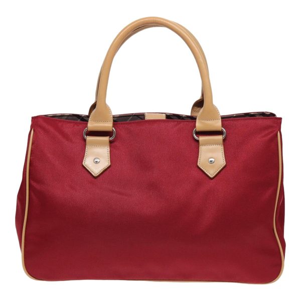 BURBERRY Nova Check Blue Label Hand Bag Nylon Red BeigeNew ti1858 For Sale