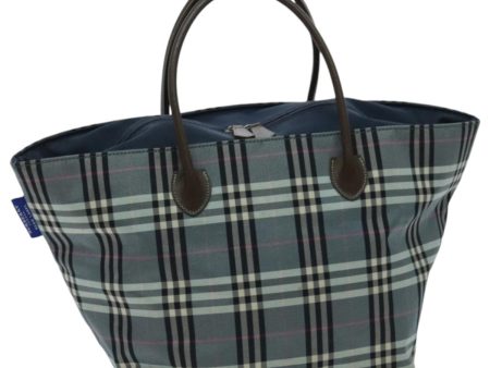 BURBERRY Nova Check Blue Label Hand Bag Nylon BlueNew ti2198 Online