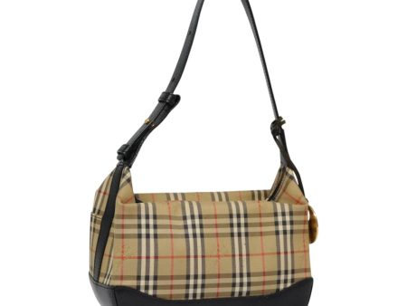 BURBERRY Nova Check Hand Bag Canvas Beige GoldNew ep5781 Discount