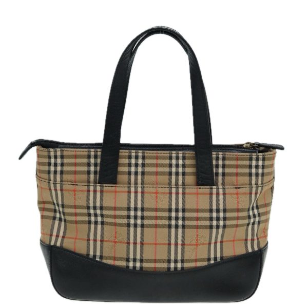 BURBERRY Nova Check Hand Bag Canvas Black BeigeNew bs16157 For Sale