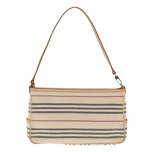 BURBERRY Nova Check Hand Bag Canvas Beige SilverNew 94412 Online Hot Sale