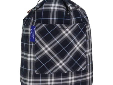 BURBERRY Nova Check Blue Label Drawstring Bag Pouch Nylon NavyNew ti1925 Cheap