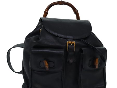 GUCCI Bamboo Backpack Leather Black 003 2058 0016 fm3461 Cheap