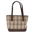 BURBERRY Nova Check Hand Bag Canvas Leather Beige Brown SilverNew 94410 Discount