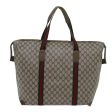 GUCCI GG Supreme Web Sherry Line Boston Bag PVC Beige Red 89 19 012 th4748 Online now