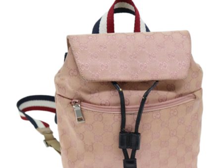 GUCCI GG Canvas Sherry Line Backpack Pink Red Navy 003 0242 73372 Fashion