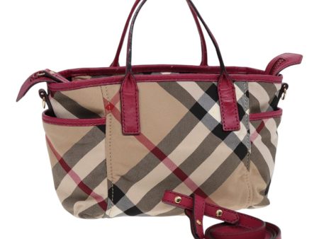 BURBERRY Nova Check Hand Bag Canvas 2way Beige GoldNew 88617 Discount