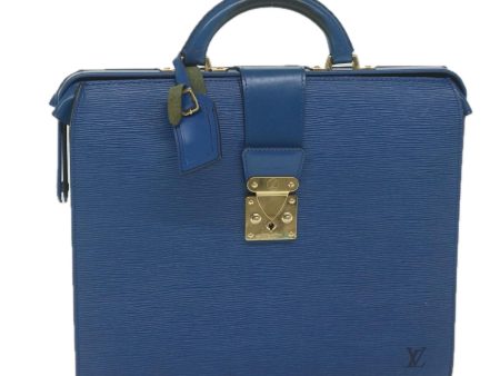 LOUIS VUITTON Epi Serviette Fermoir Business Bag Blue  yk9656 For Cheap