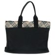 BURBERRY Nova Check Blue Label Hand Bag Canvas Black Beige SilverNew hs1691 on Sale