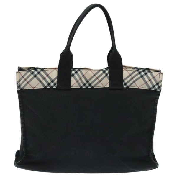 BURBERRY Nova Check Blue Label Hand Bag Canvas Black Beige SilverNew hs1691 on Sale