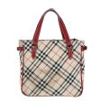 BURBERRY Nova Check Blue Label Hand Bag Nylon Beige Red SilverNew ti1914 Online now