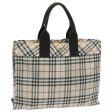 BURBERRY Nova Check Blue Label Hand Bag Nylon Beige Brown SilverNew hs1688 For Cheap