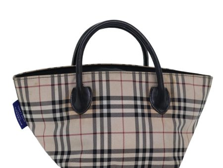 BURBERRY Nova Check Blue Label Hand Bag Nylon BeigeNew 80166 Fashion