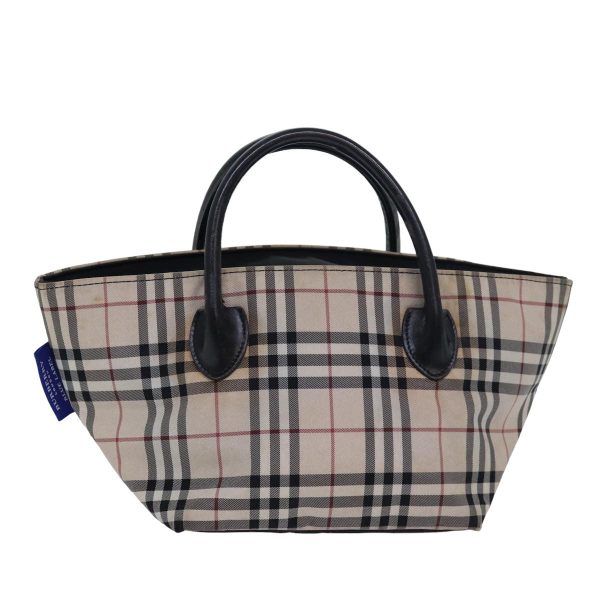 BURBERRY Nova Check Blue Label Hand Bag Nylon BeigeNew 80166 Fashion