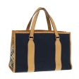 BURBERRY Nova Check Blue Label Hand Bag Canvas Navy BeigeNew ti2002 For Sale