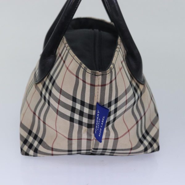 BURBERRY Nova Check Blue Label Hand Bag Nylon BeigeNew 80166 Fashion