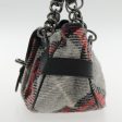 BURBERRY Nova Check Chain Blue Label Hand Bag Wool Gray SilverNew 95473 Hot on Sale