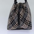 BURBERRY Nova Check Blue Label Hand Bag Nylon Gray BlackNew 81668 Supply